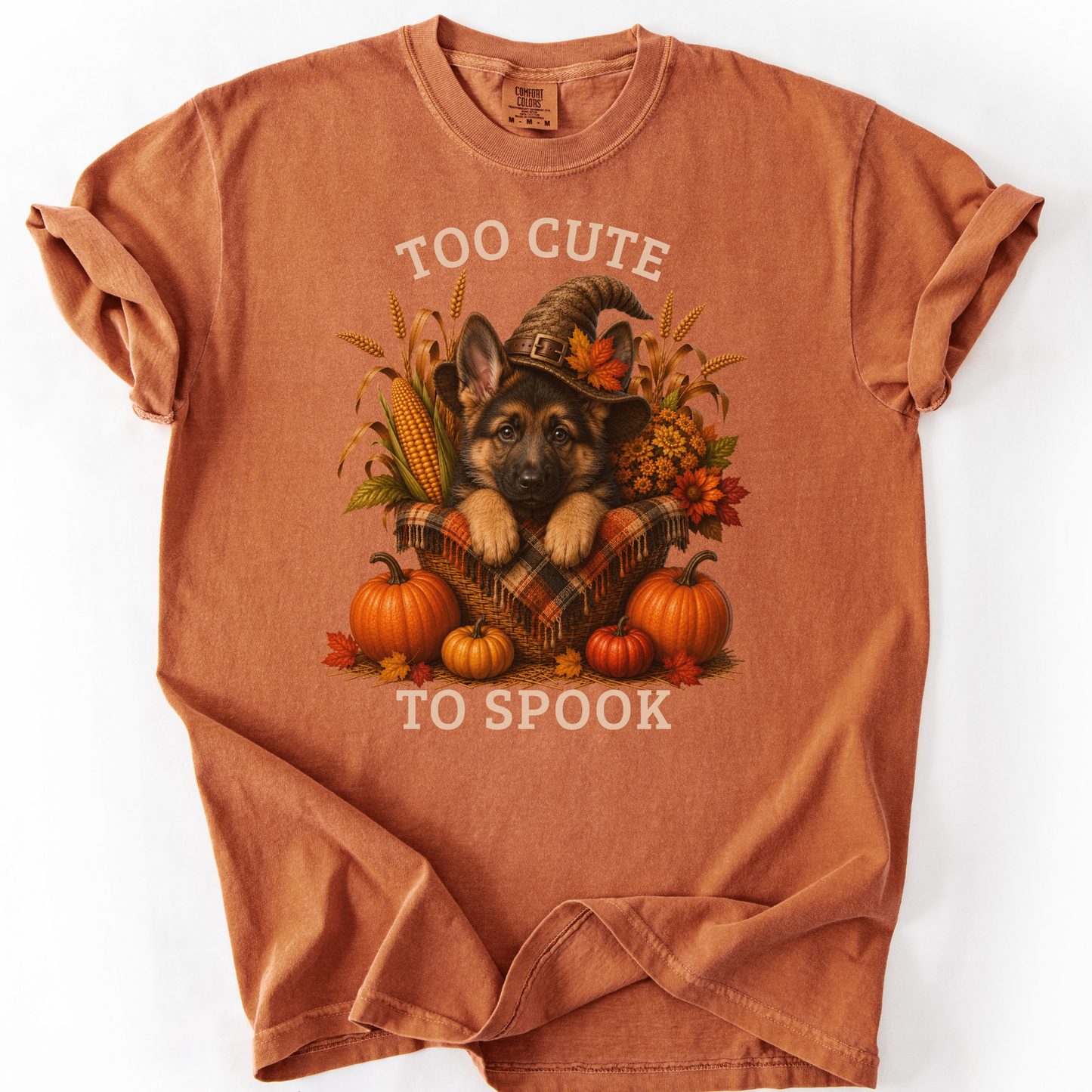 German Shepherd Halloween Shirt, Too Cute To Spook Fall Dog Lover Tee