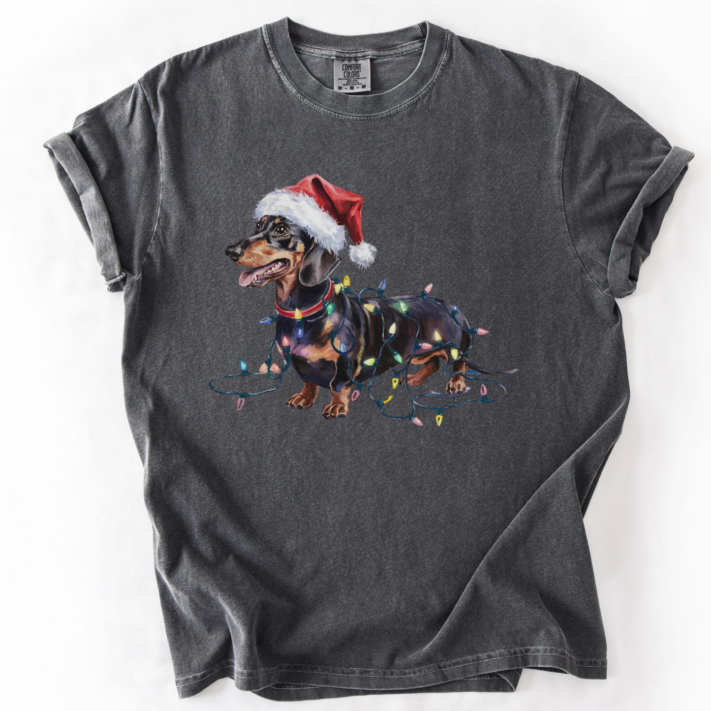 Christmas Dachshund Shirt, Christmas Lights Dog Tee, Christmas Dog Tee, Dachshund Mom Tshirt, Gift for Dog Lover, Dachshund