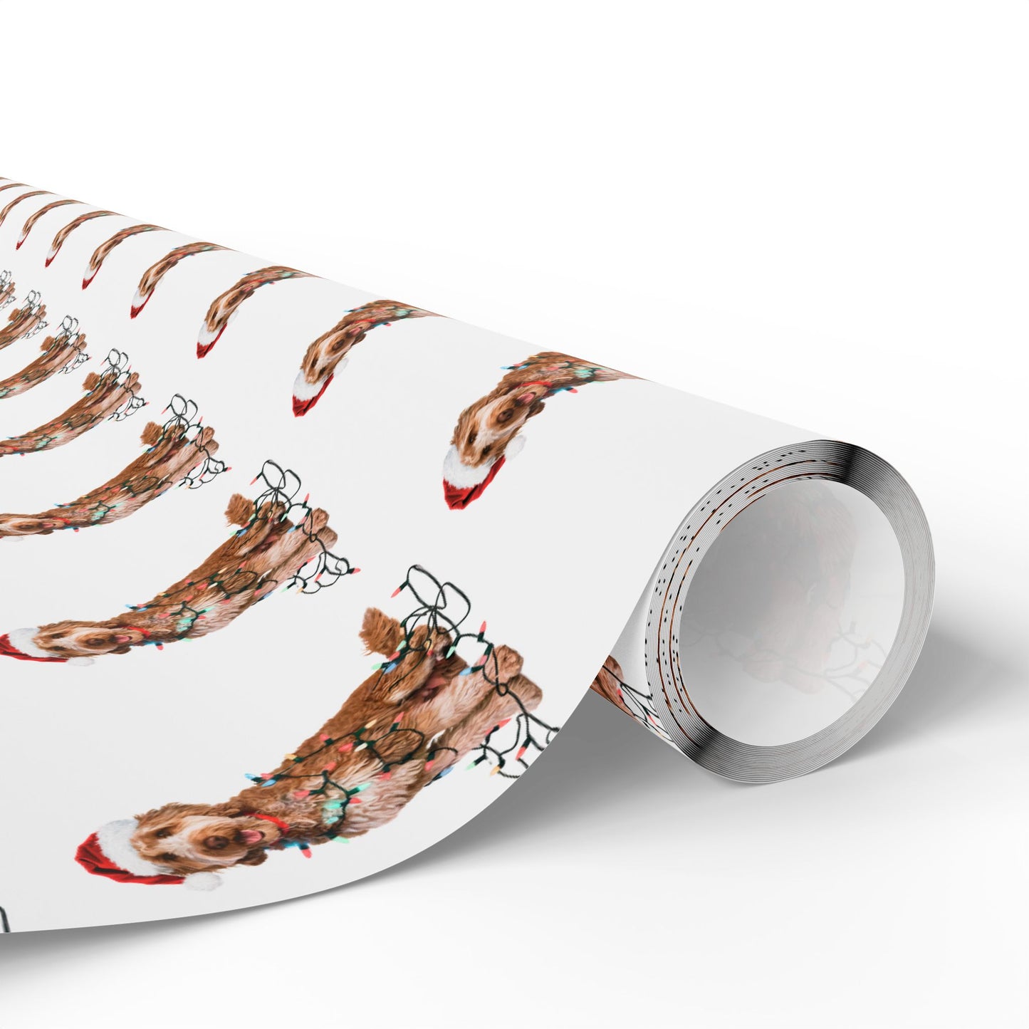 Goldendoodle Christmas Lights Wrapping Paper