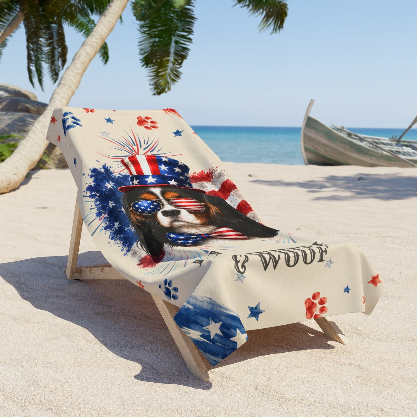 Tricolor Cavalier Patriotic Beach Towel