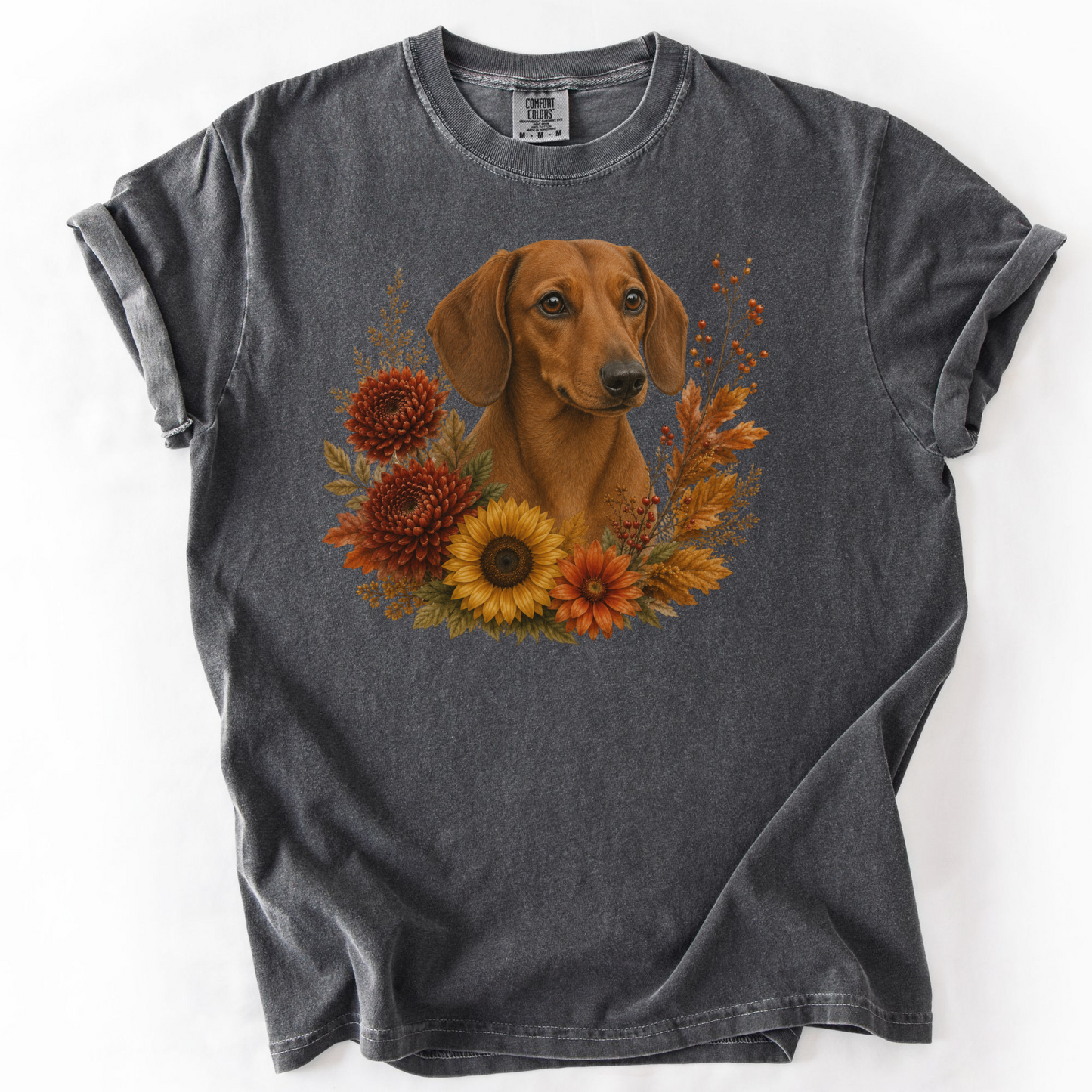 Red Dachshund Autumn Floral Shirt