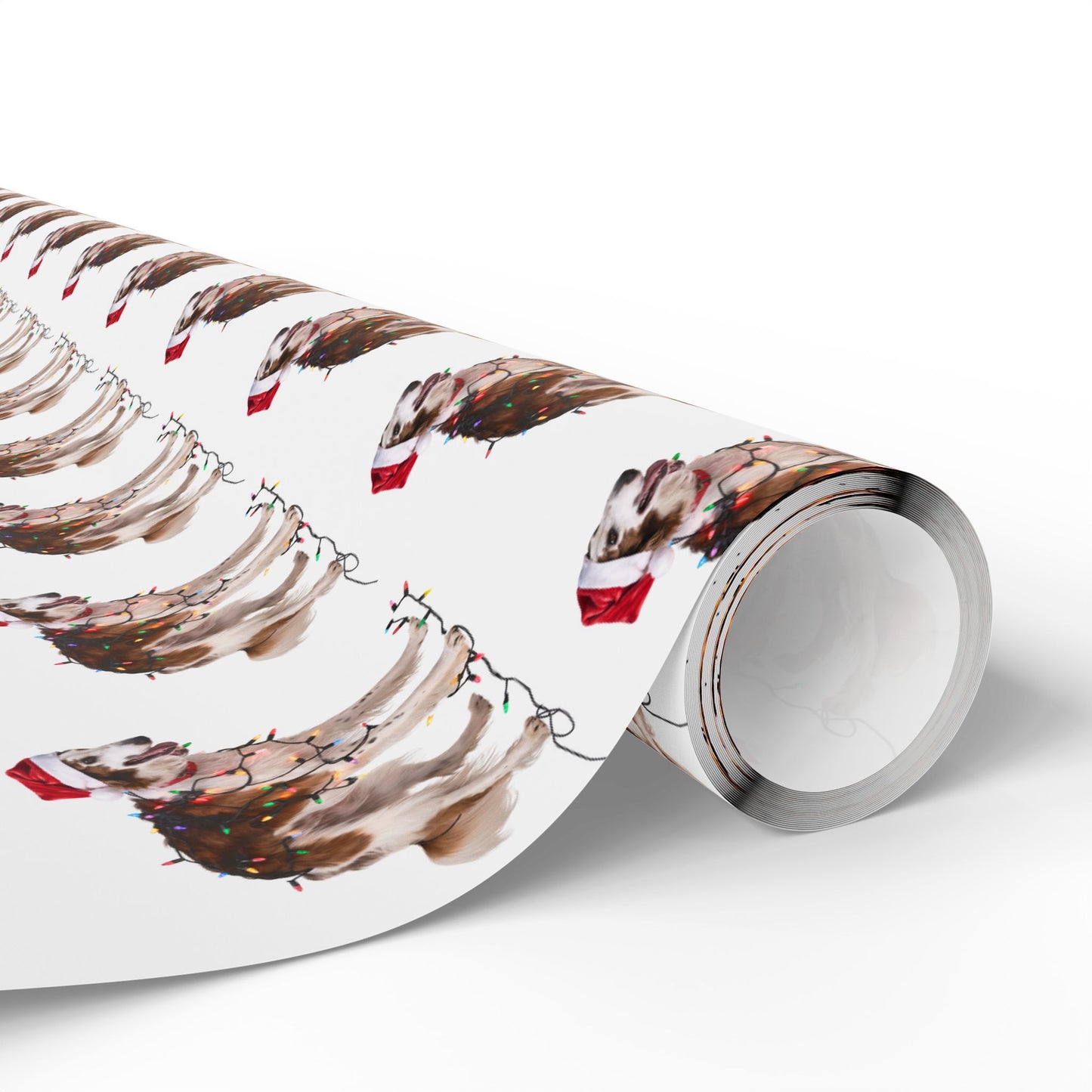 Borzoi Christmas Lights Wrapping Paper