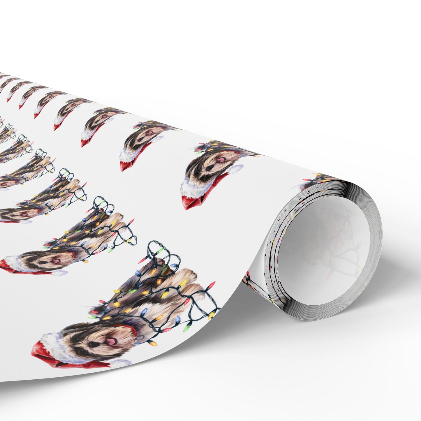 Lhasa Apso Christmas Lights Wrapping Paper