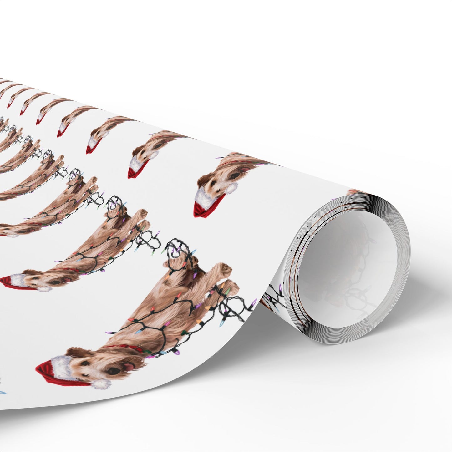 Soft Coated Wheaten Terrier Christmas Lights Wrapping Paper