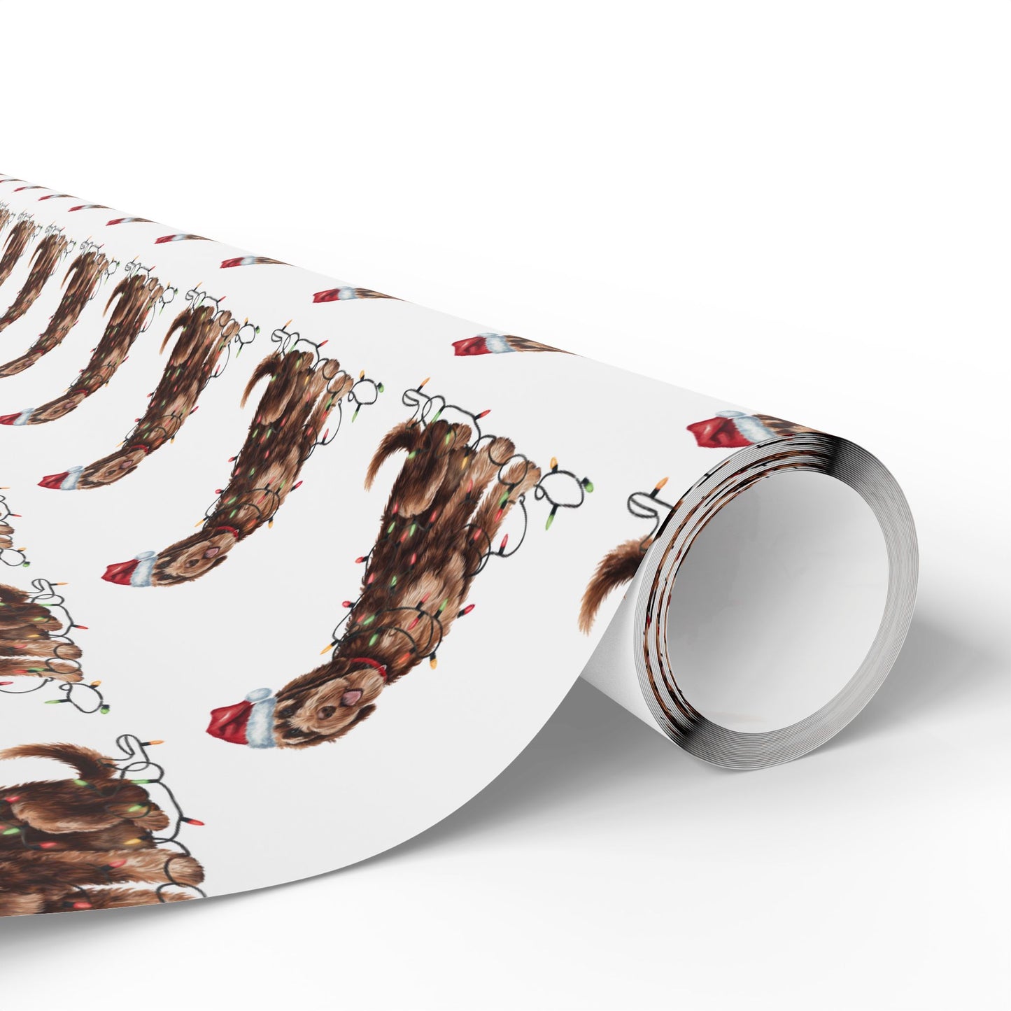 Portuguese Water Dog Christmas Lights Wrapping Paper