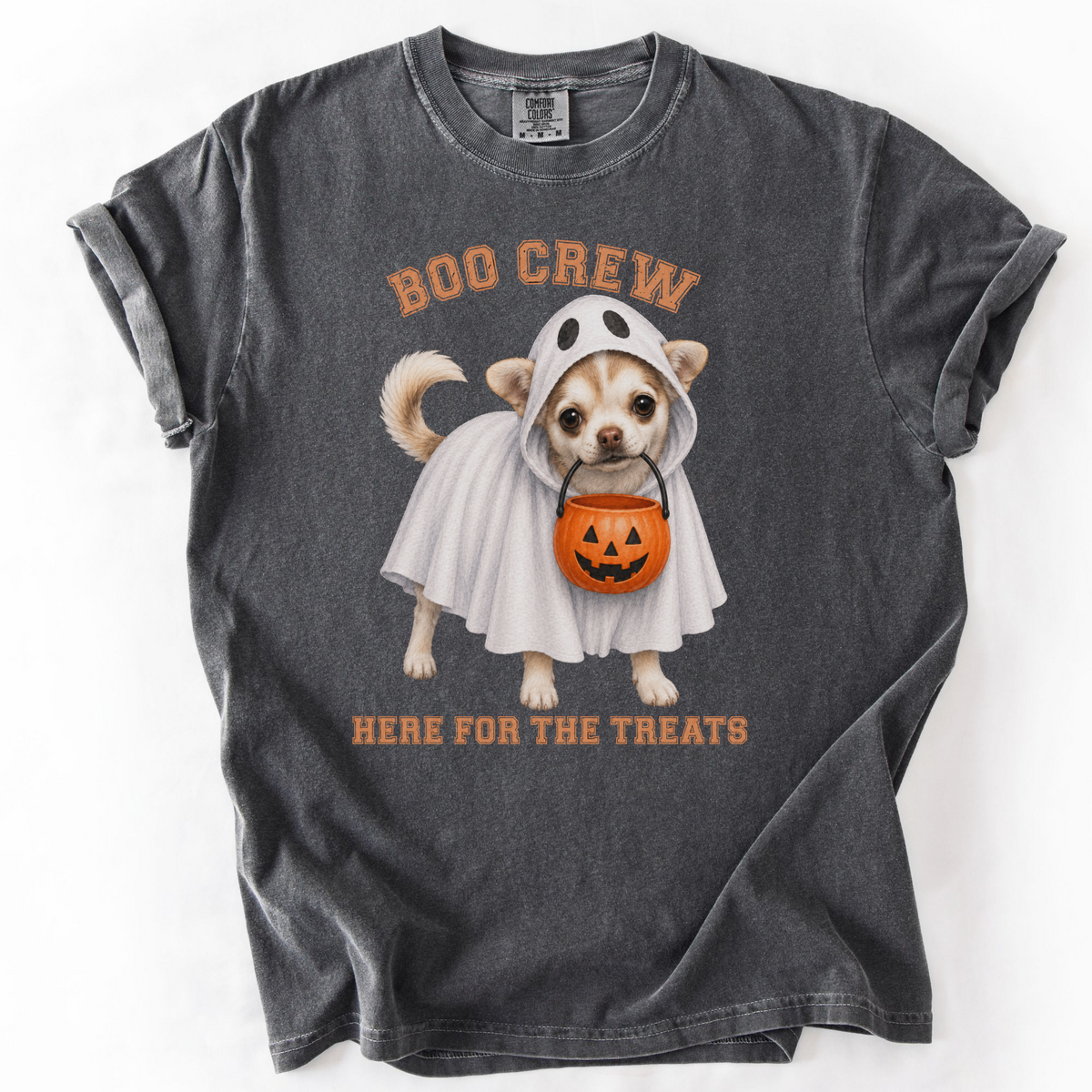 Custom Halloween Dog Shirt, Personalized Boo Crew Comfort Colors Pet Portrait Tee