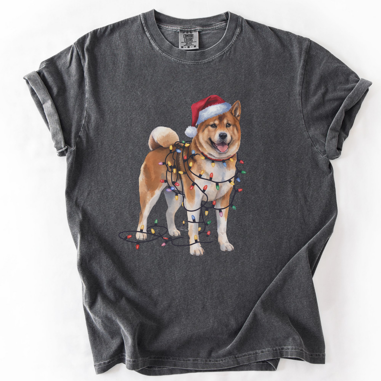 Akita Christmas Lights Dog Shirt