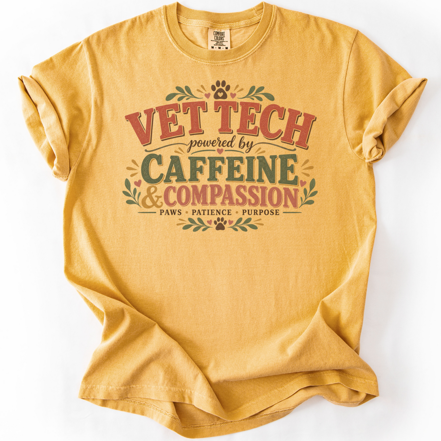 Vet Tech Shirt, Veterinary Technician Gift, Caffeine and Compassion Tee, Vet Tech Apparel