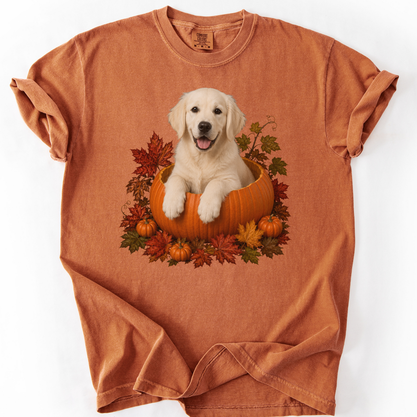 English Cream Golden Retriever Pumpkin Shirt Fall Dog Lover Comfort Colors Tee Gift Apparel