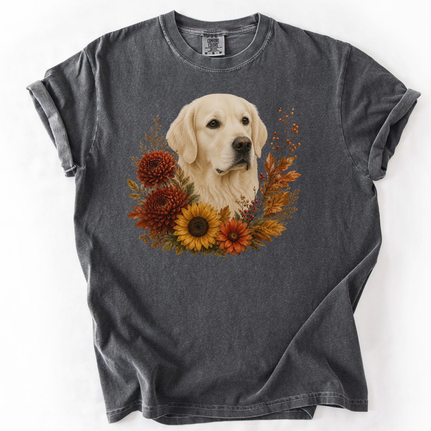 English Cream Golden Retriever Autumn Floral Shirt