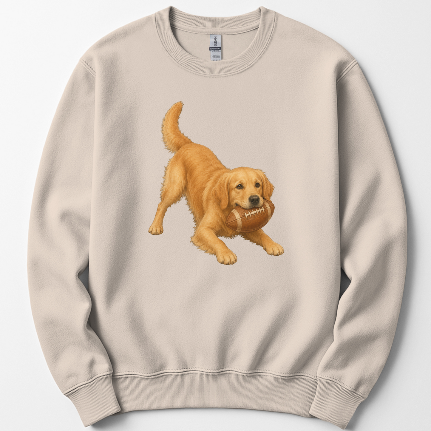 Golden Retriever Football Sweatshirt Dog Lover Game Day Crewneck Golden Mom Gift