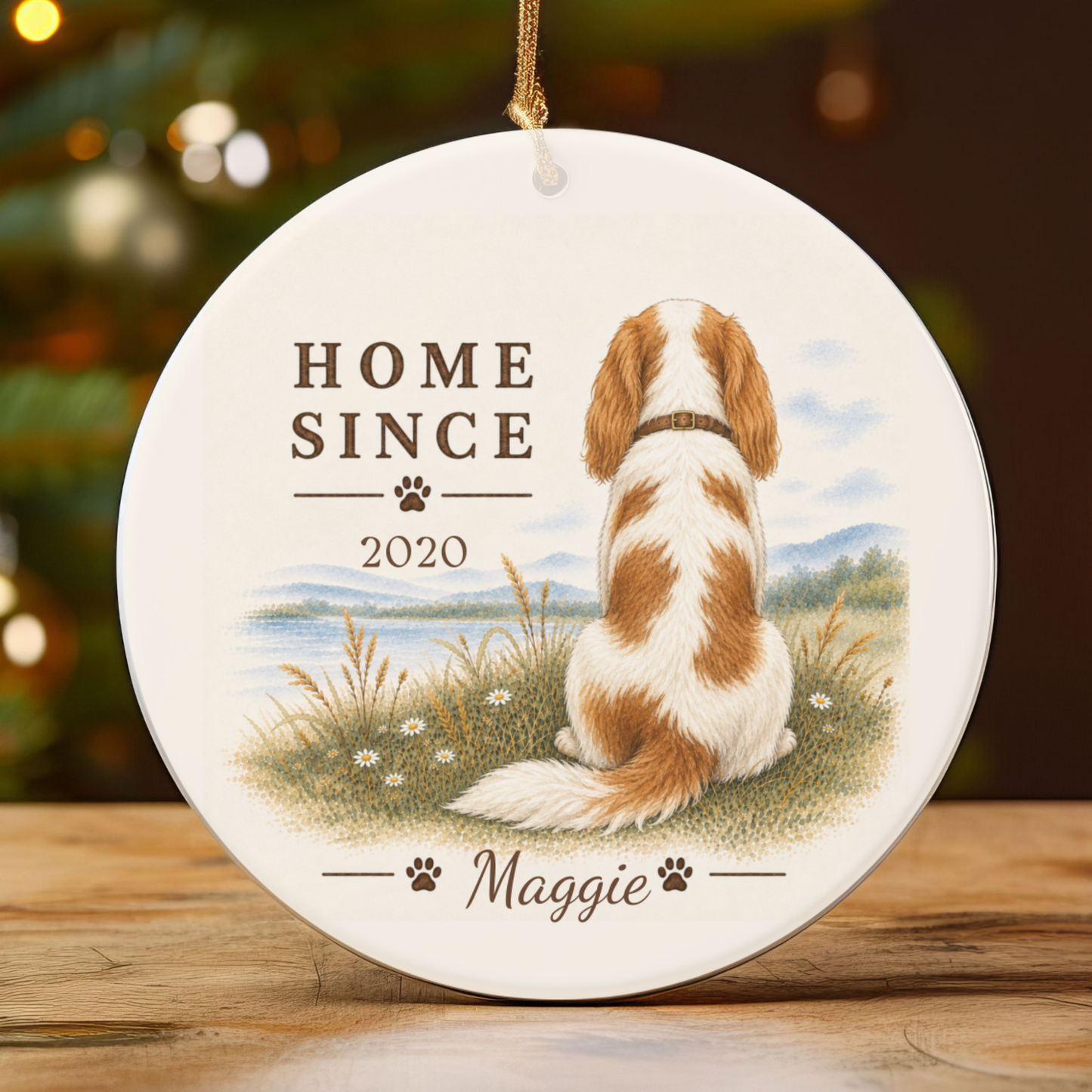 Personalized Blenheim Cavalier Ornament, Double Sided Gotcha Day Gift, Custom Dog Keepsake