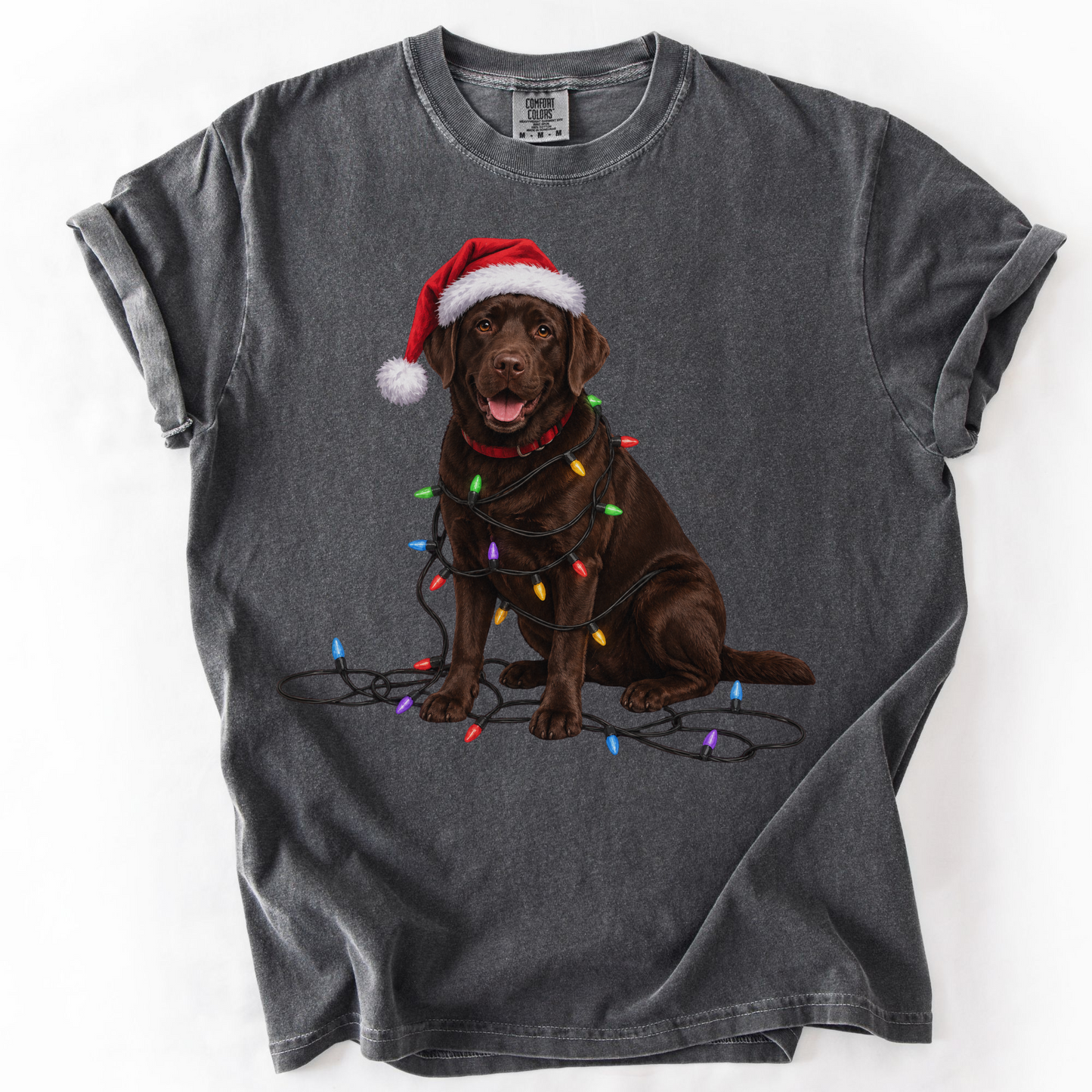 Chocolate Labrador Christmas Lights Shirt
