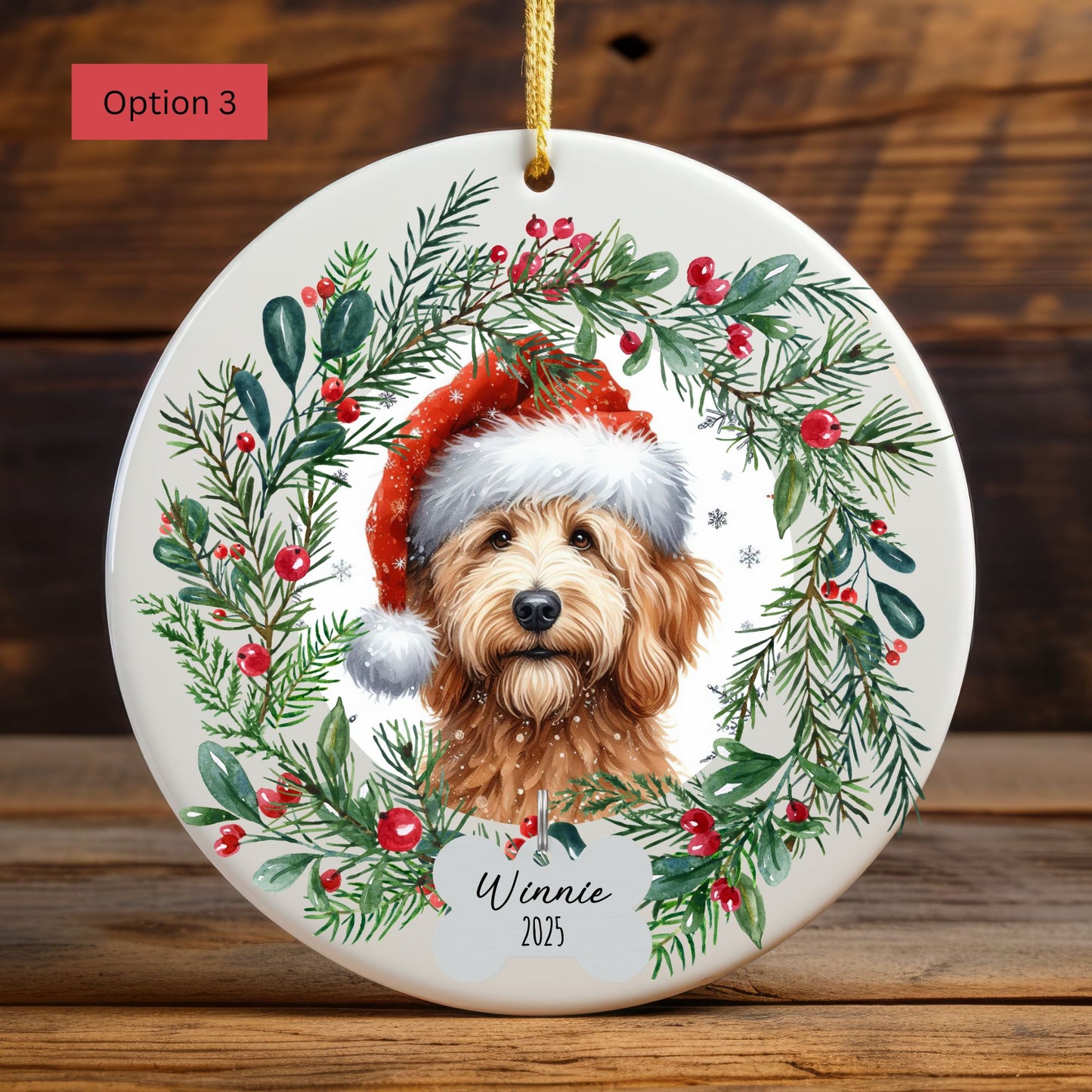 Personalized Goldendoodle Christmas Ornament
