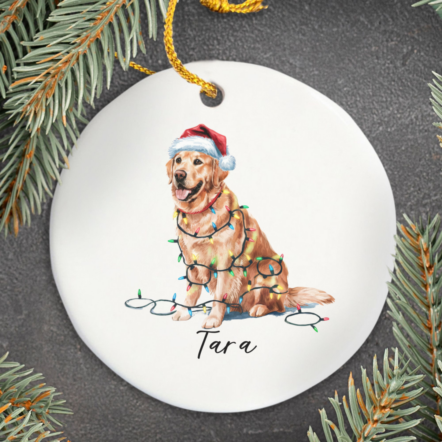 Golden Retriever Ornament, Personalized Dog Lover Gift