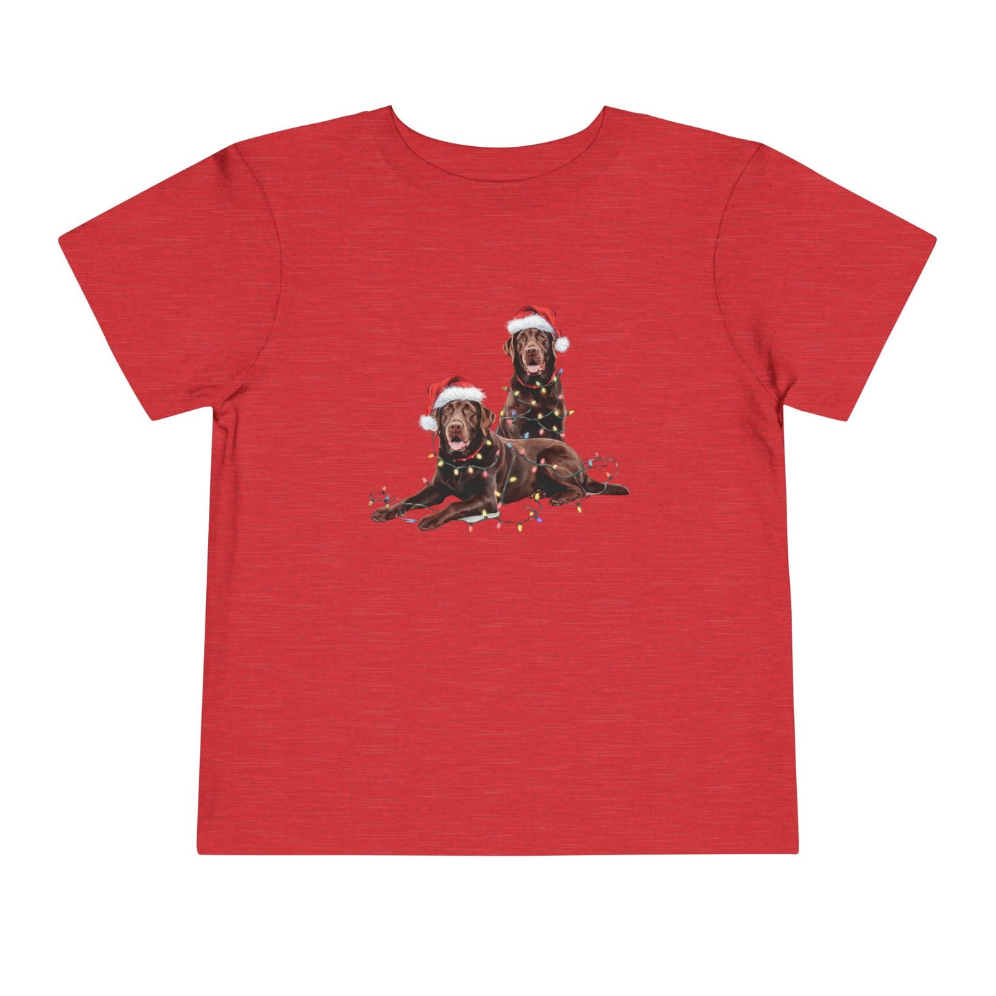 Christmas Chocolate Labrador Toddler Shirt, Lab Tee for Toddlers, Christmas Lights Dog Tee, Christmas Dog, Gift for Dog Lover, Chocolate Lab