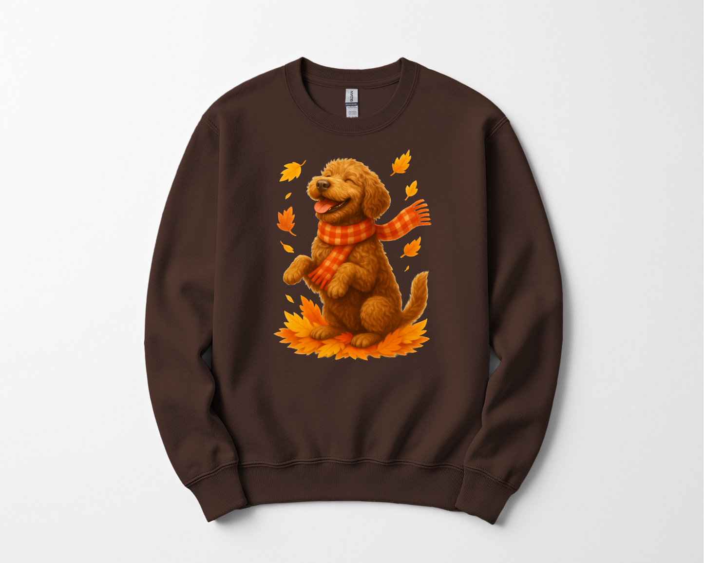 Portuguese Water Dog Autumn Shirt, Cozy Fall Dog Sweatshirt, Cute Brown Dog Lover Gift, Seasonal Apparel Pullover