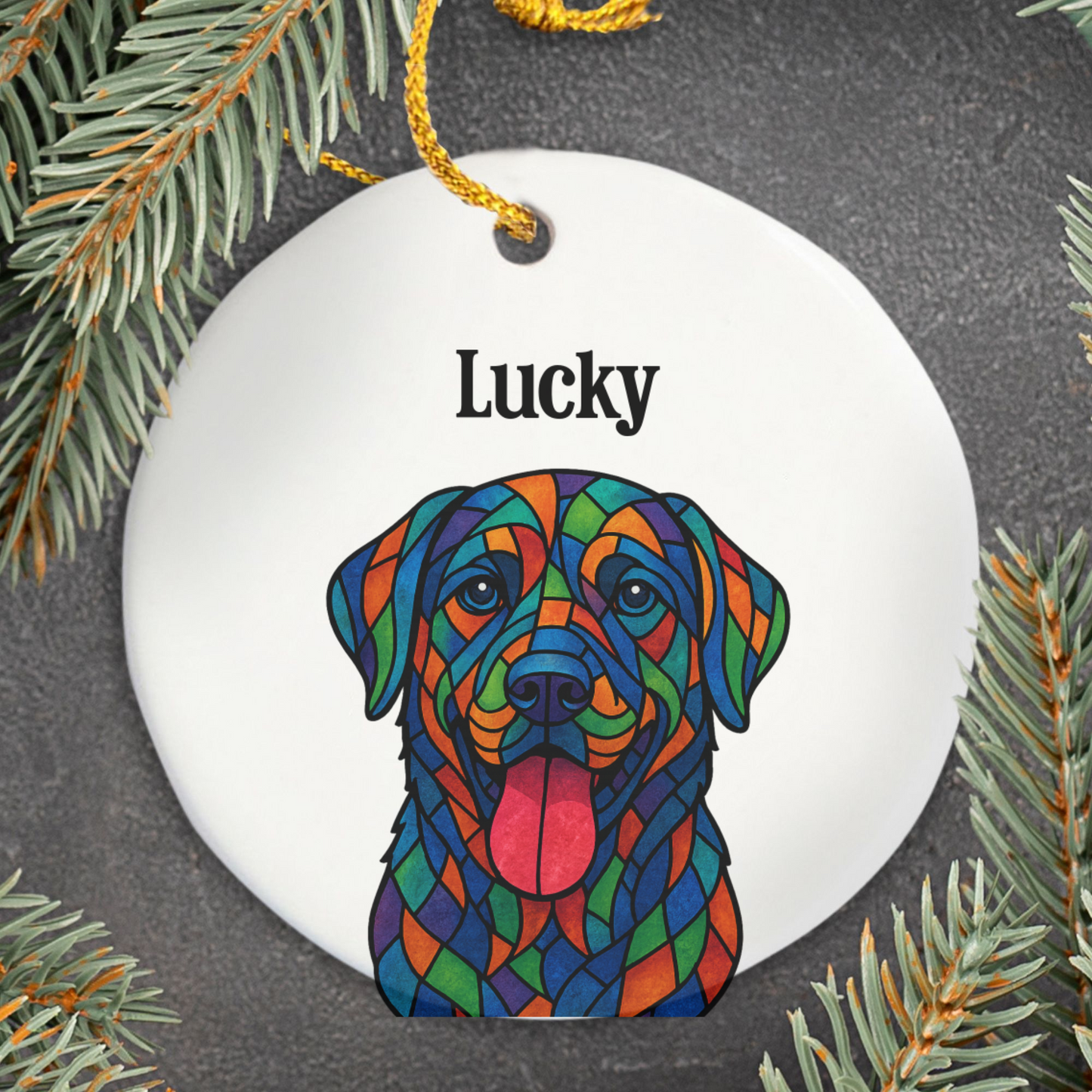 Personalized Geometric Pet Ornament