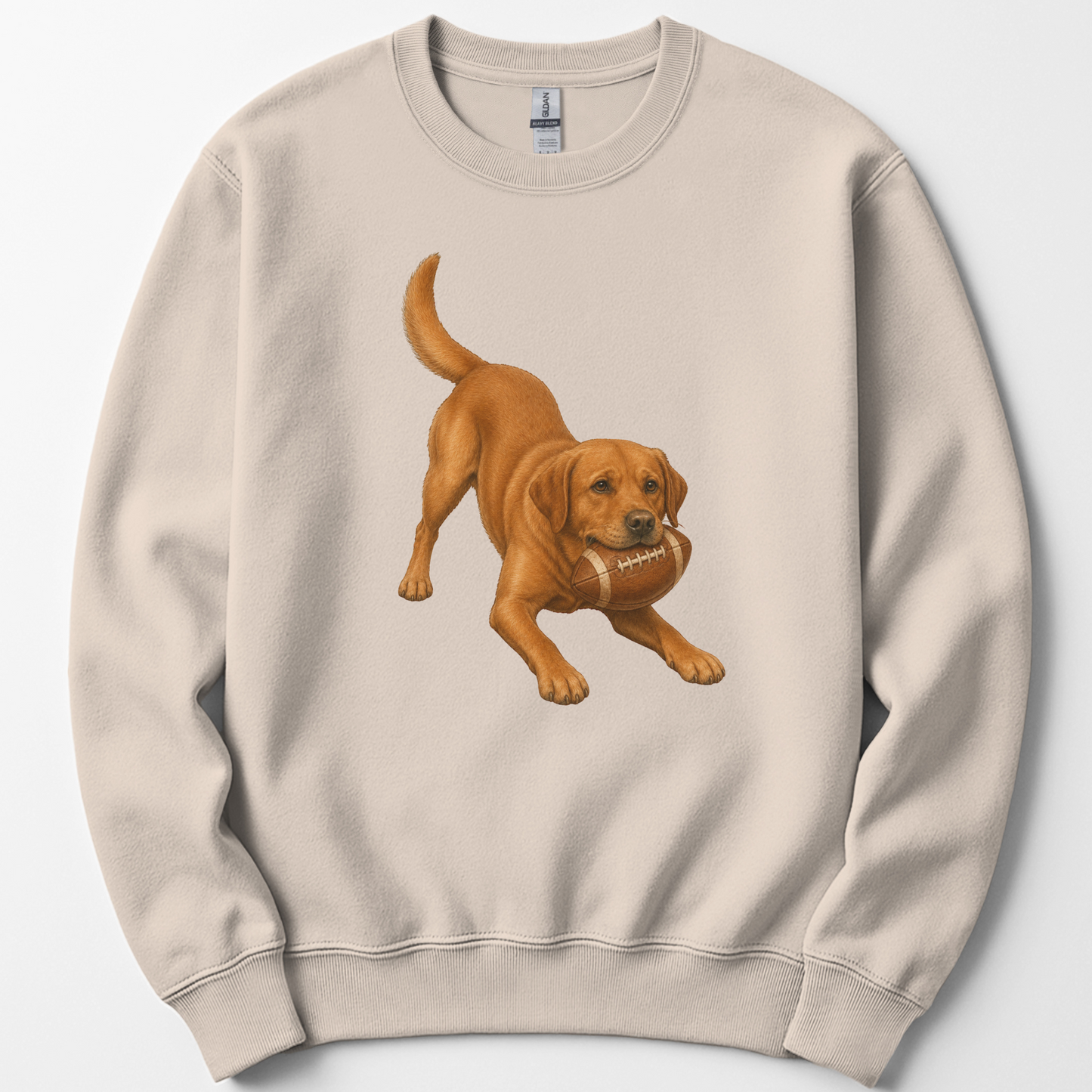Fox Red Lab Football Sweatshirt Dog Lover Game Day Crewneck Labrador Mom Gift