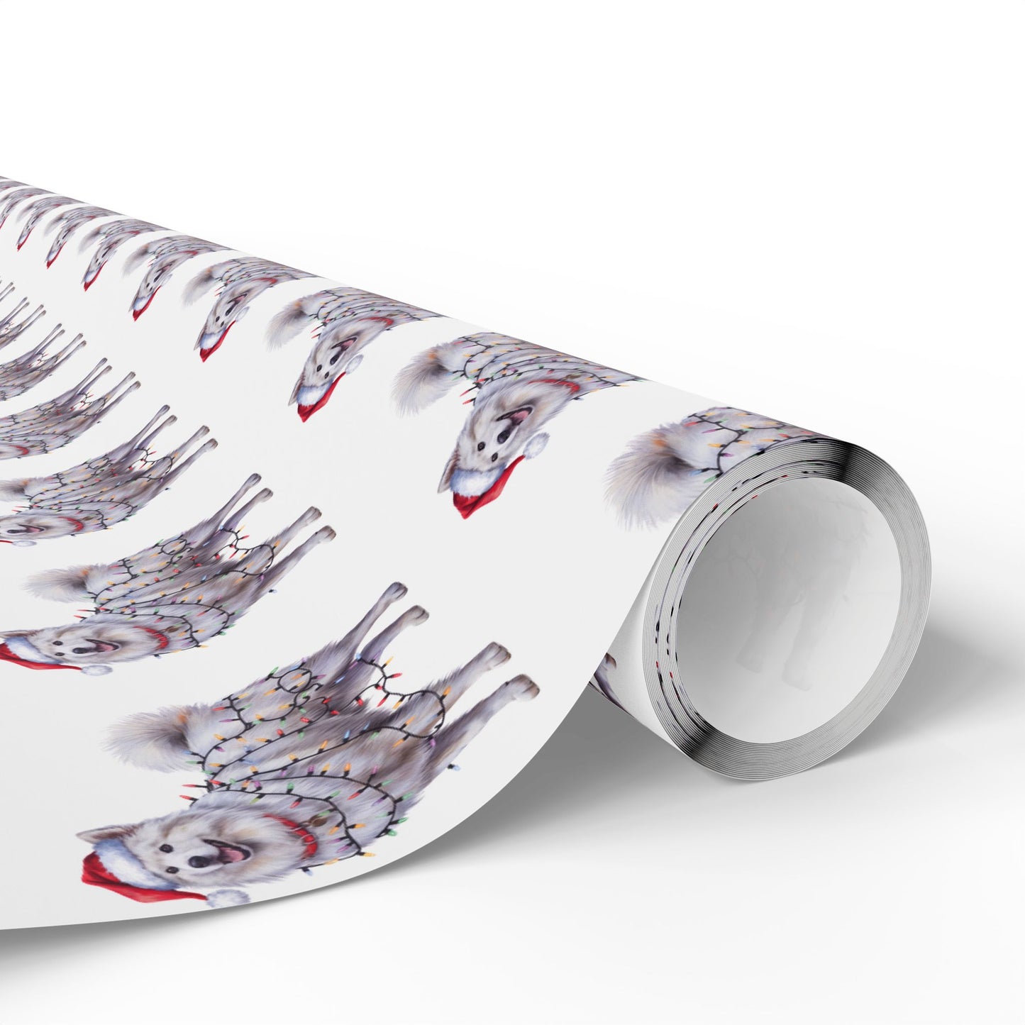 Samoyed Christmas Lights Wrapping Paper
