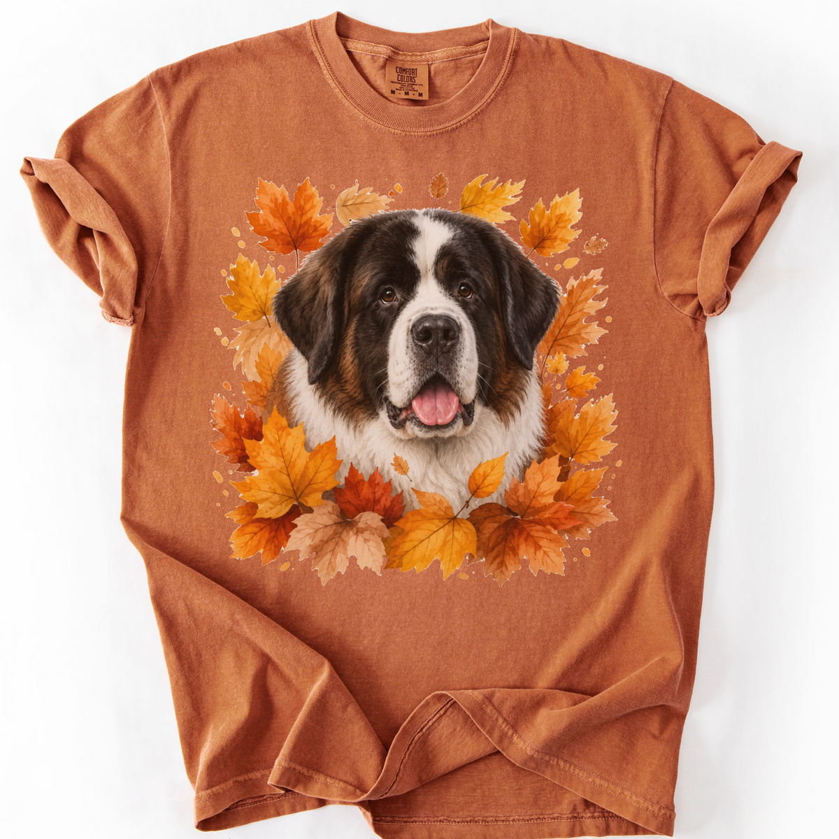 Personalized Dog Photo Fall Shirt Custom Pet Portrait Comfort Colors Autumn Tee