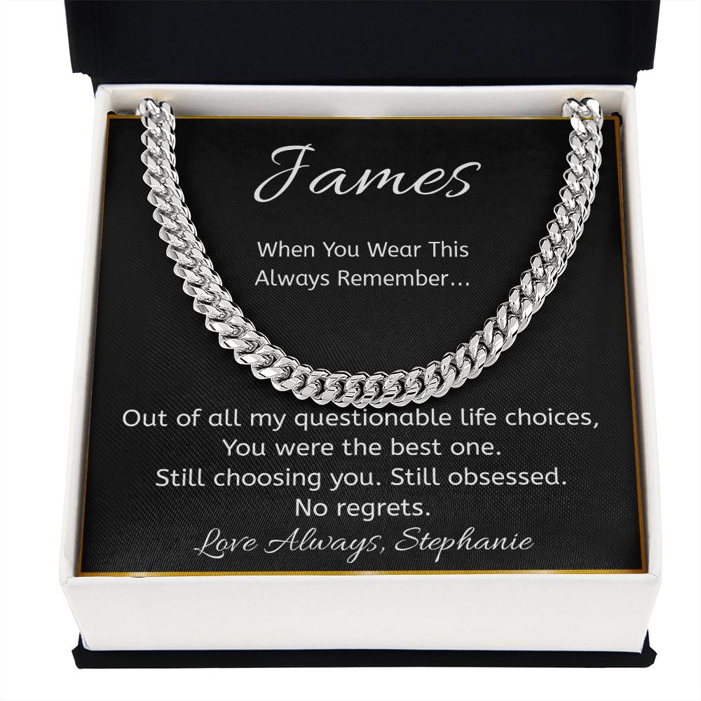Funny Personalized Message Card Necklace – “Questionable Life Choice” Gift