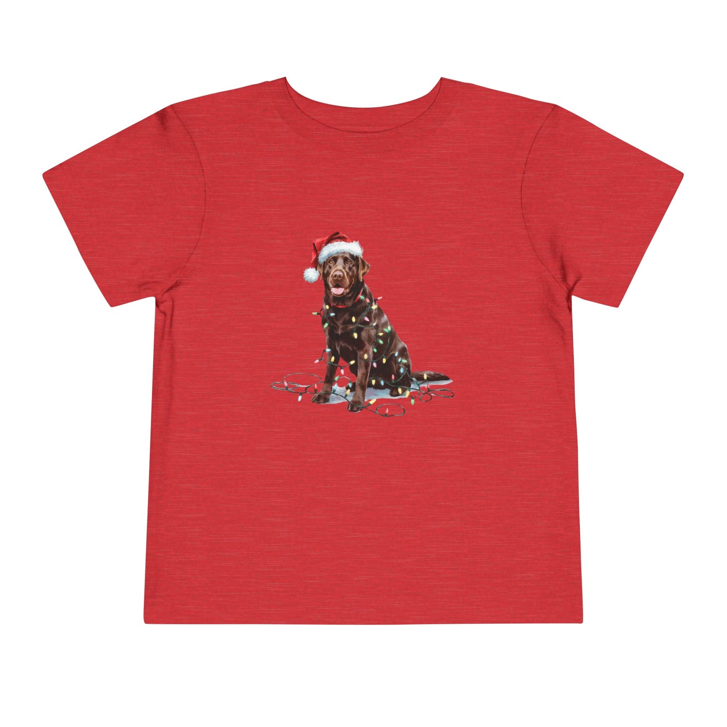 Christmas Chocolate Labrador Toddler Shirt, Christmas Lights Dog Tee, Christmas Dog, Lab Tee for Toddlers, Gift for Dog Lover, Chocolate Lab