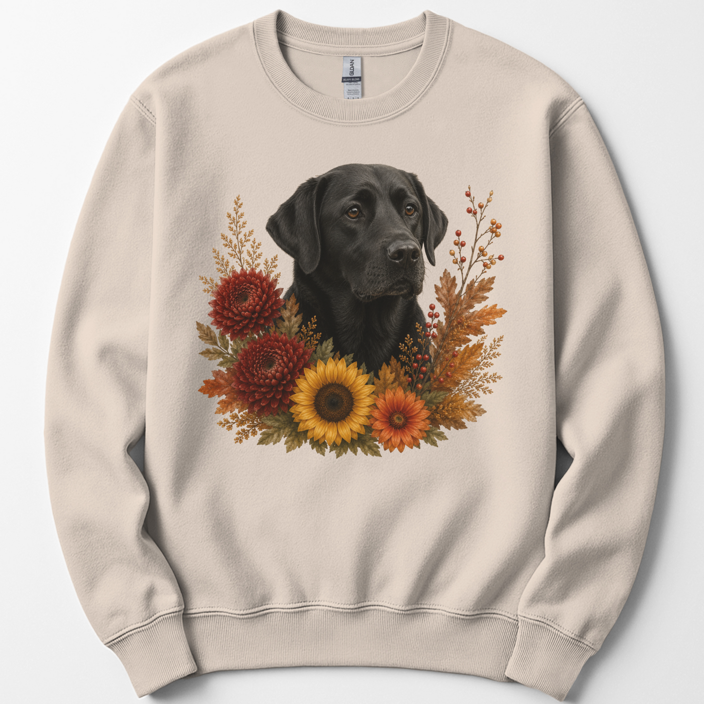 Black Labrador Autumn Floral Sweatshirt
