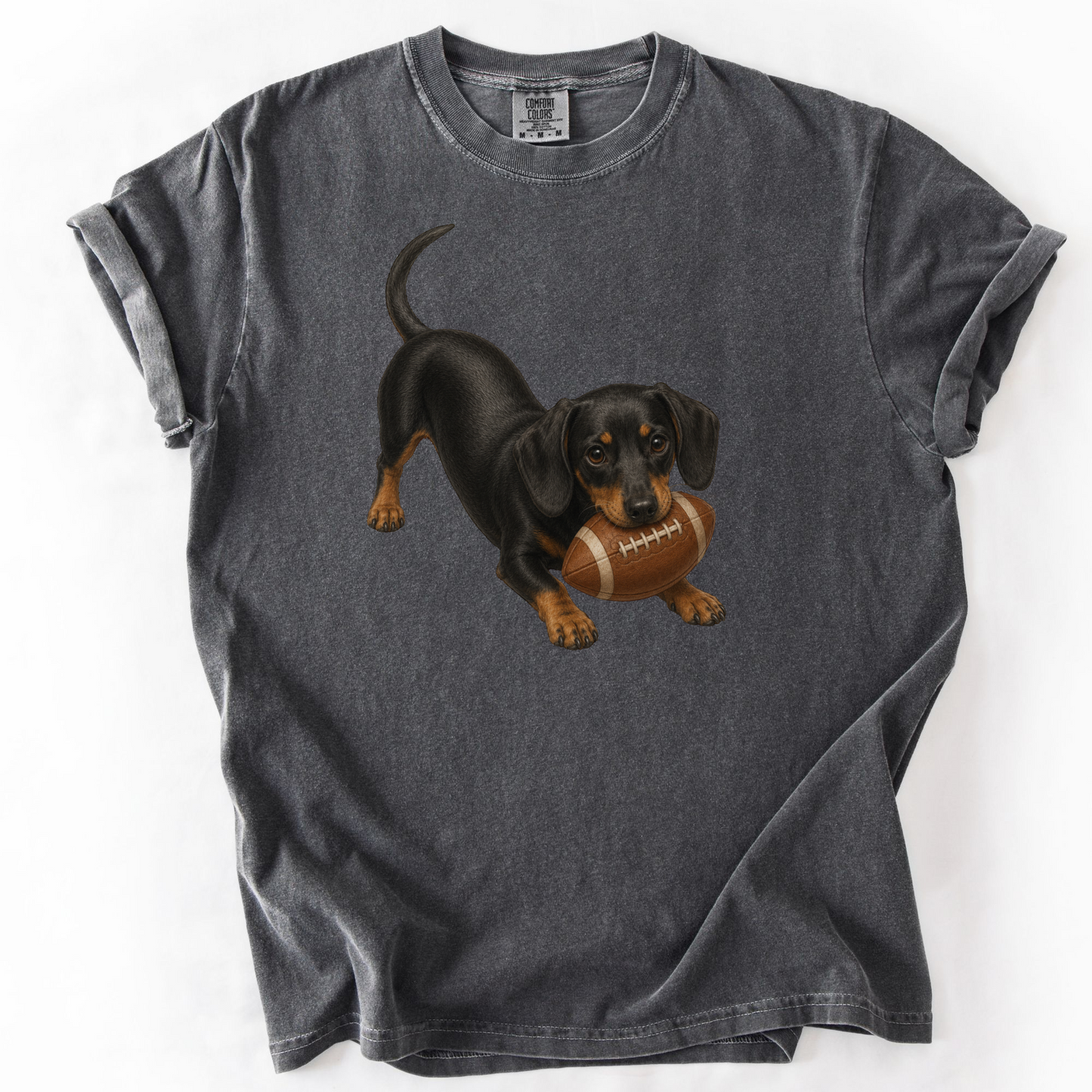 Black Tan Dachshund Football Shirt