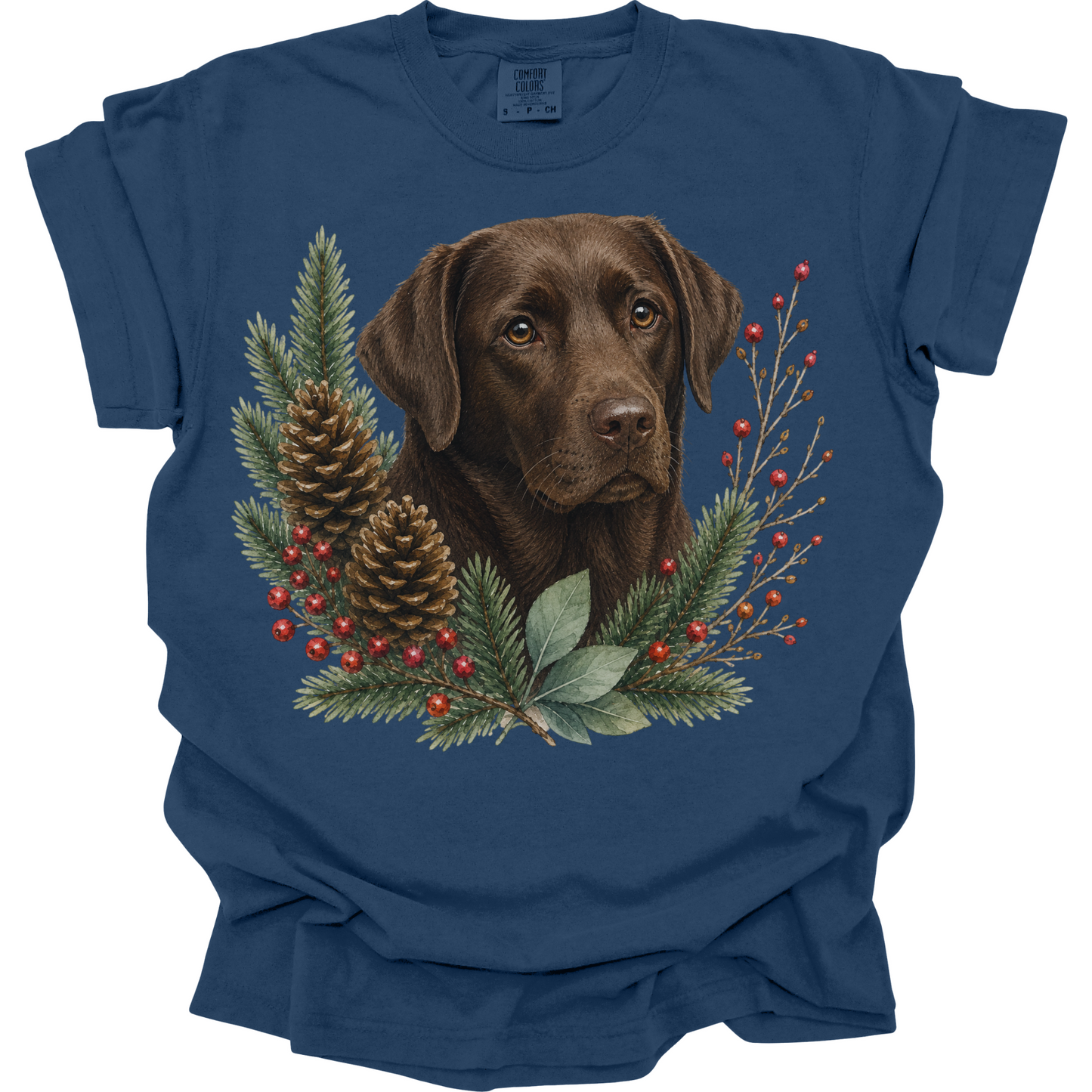 Chocolate Lab Christmas Shirt, Labrador Retriever Dog Mom Tee, Holiday Lab Lover Gift