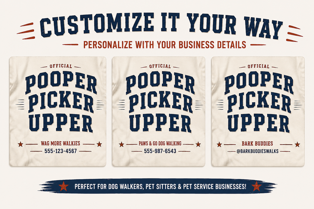 Funny Dog Walker Shirt, Personalized Pet Sitter Tee, Custom Work Uniform, Official Pooper Picker Upper