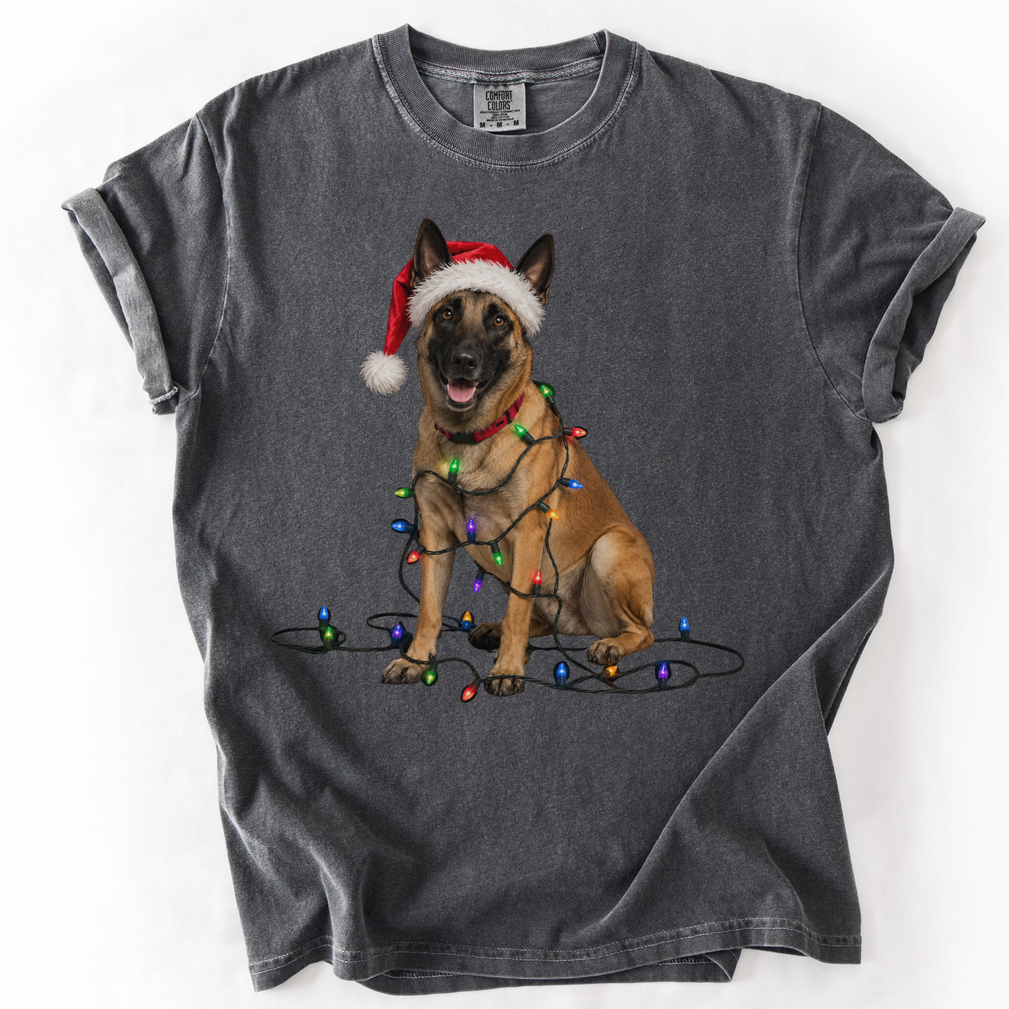 Belgian Malinois Christmas Lights Dog Shirt