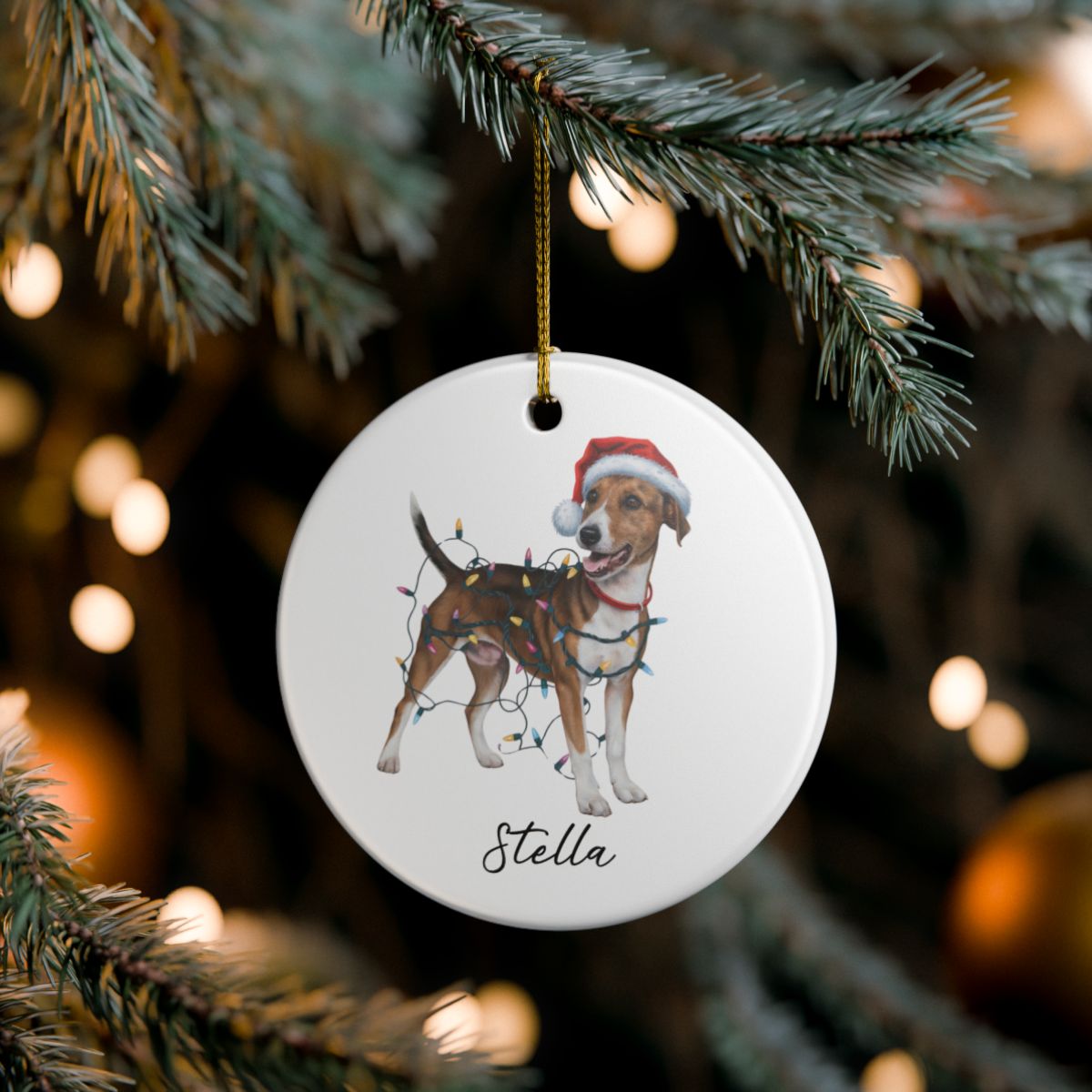 Smooth Fox Terrier Ornament, Personalized Christmas Decor