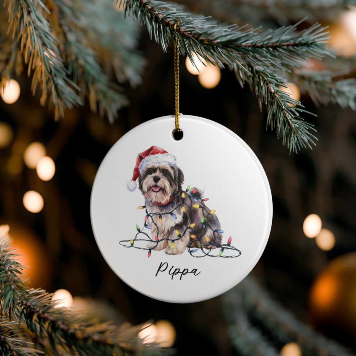 Lhasa Apso Ornament Personalized Dog Keepsake