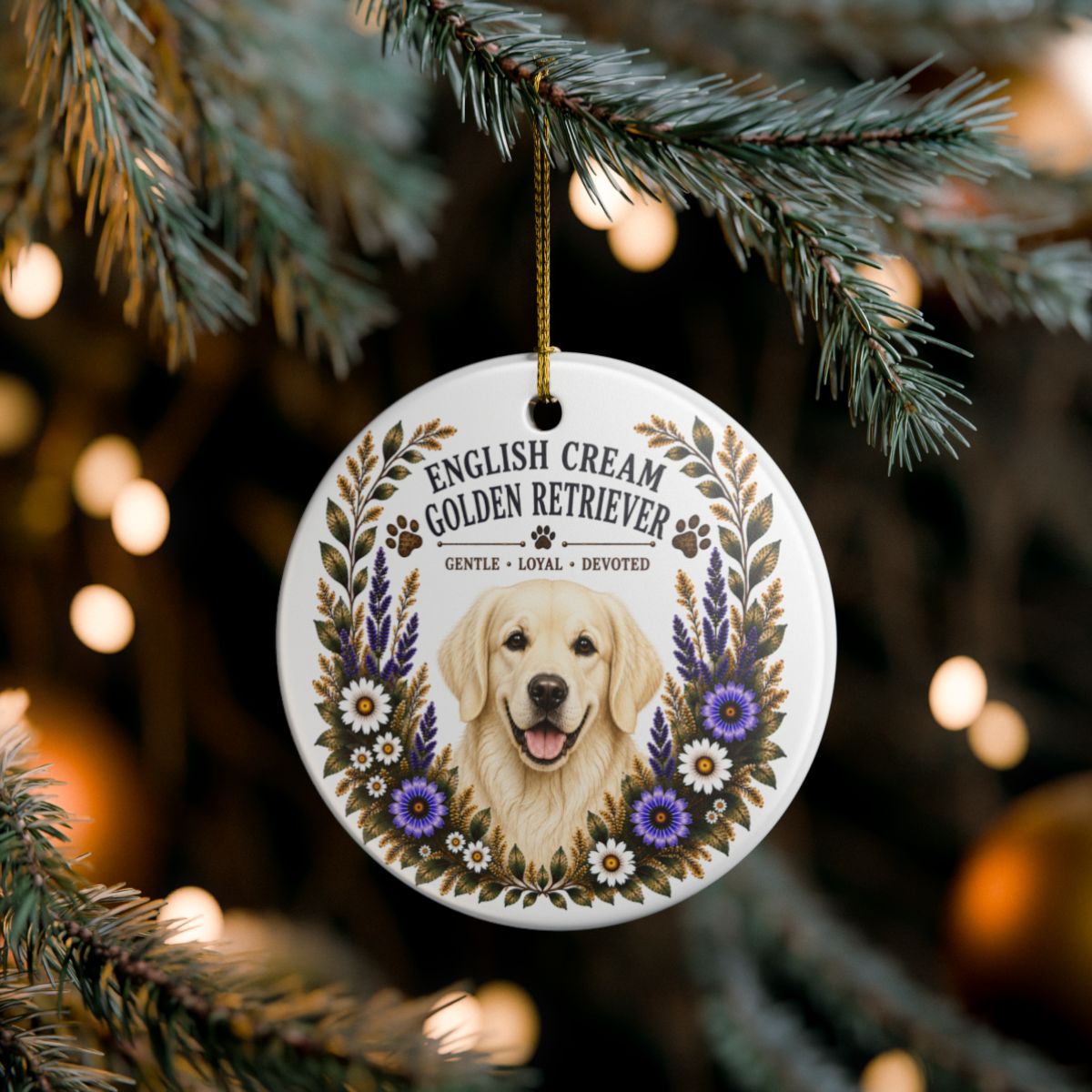 English Cream Golden Retriever Ornament, Golden Retriever Lover Gift, Dog Mom Breed Keepsake