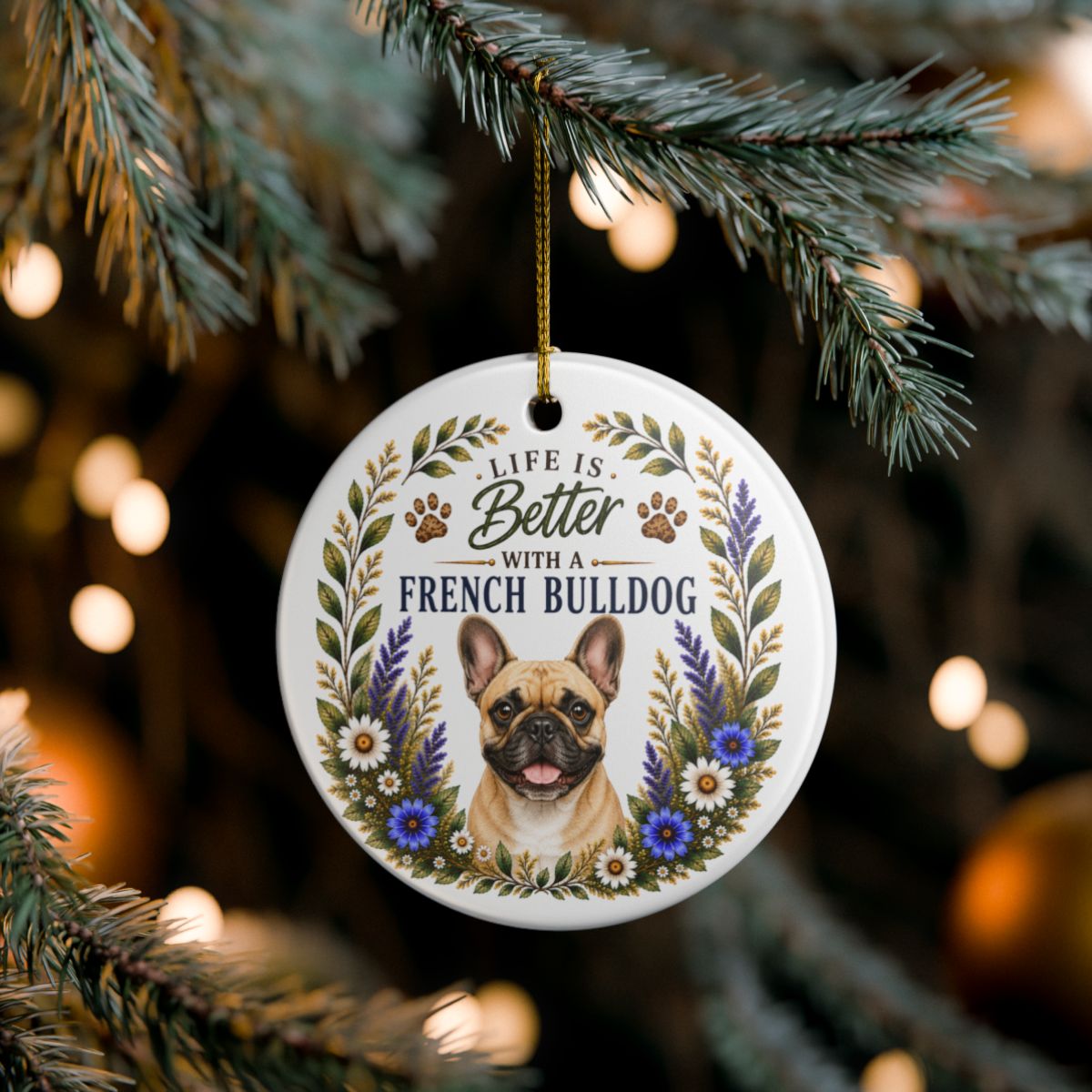 French Bulldog Ornament - Liife Is Better