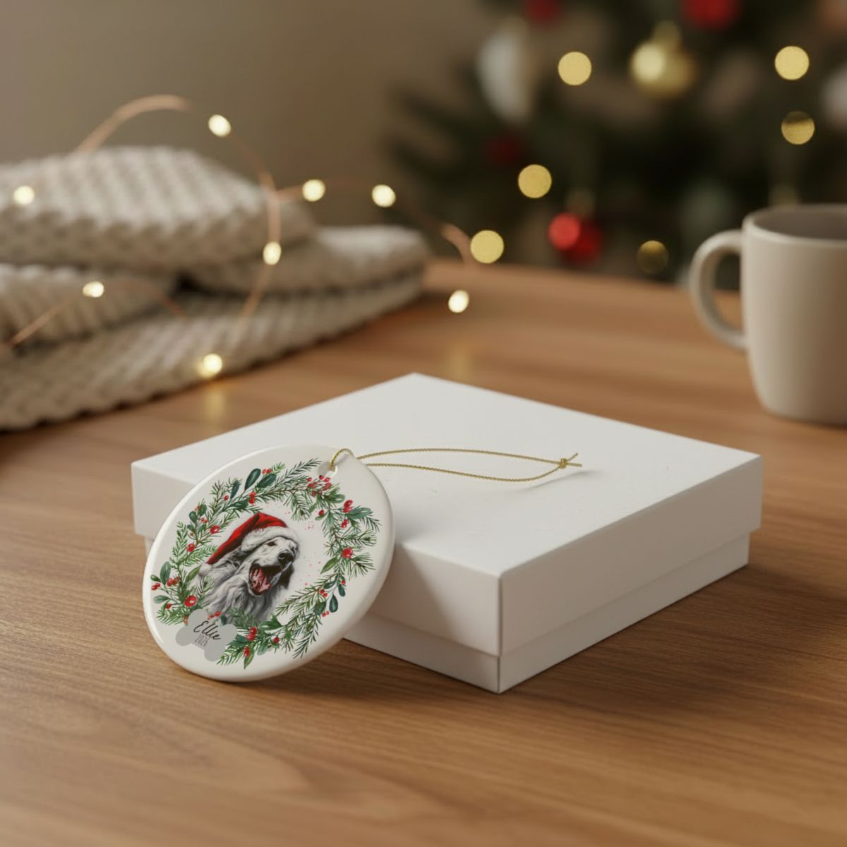 Personalized Borzoi Christmas Ornament