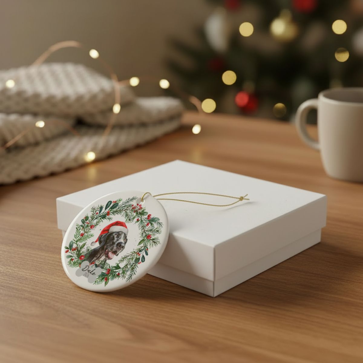Personalized Great Dane Christmas Ornament