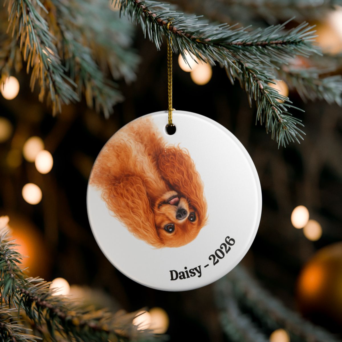 Upside down Personalized Pet Photo Ornament