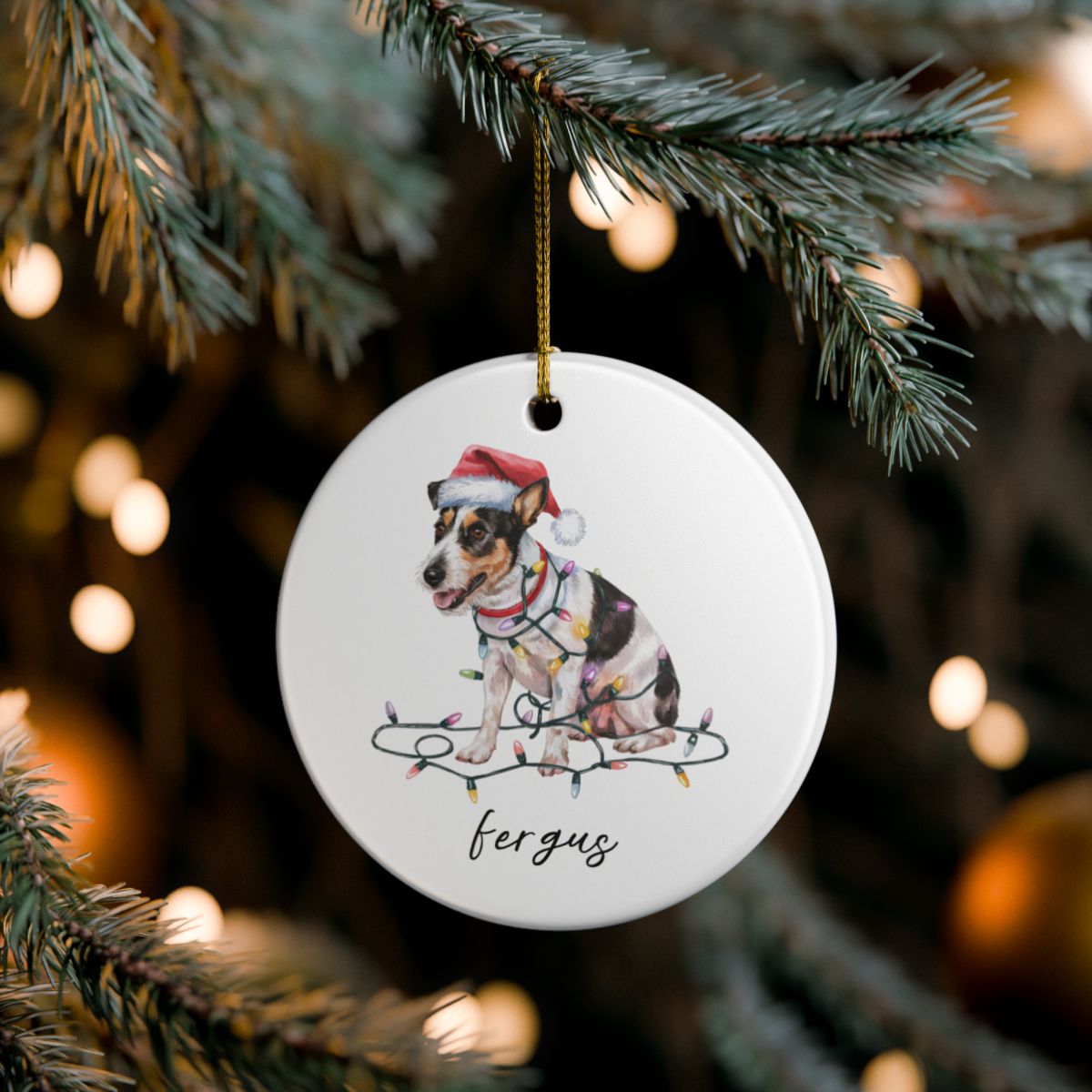 Personalized Rat Terrier Ornament, Custom Dog Lover Gift