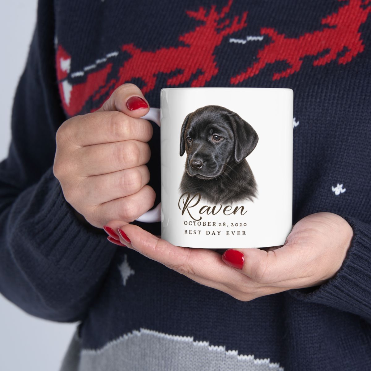 Personalized Gotcha Day Mug, Custom Dog Portrait, Adoption Anniversary Gift, Dog Mom Keepsake
