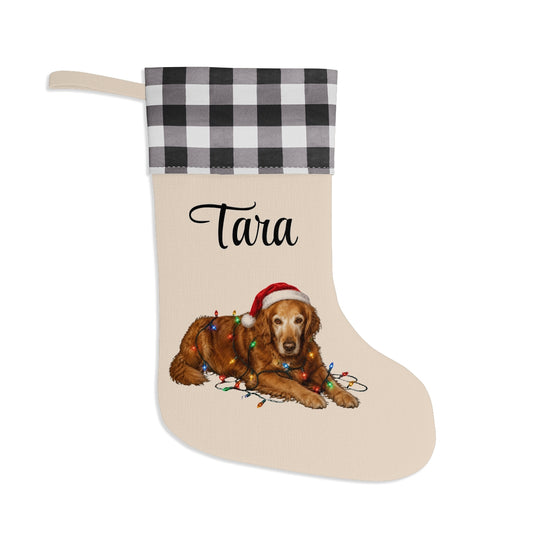 Personalized Dog Photo Christmas Stocking Custom Pet Name Holiday Decor