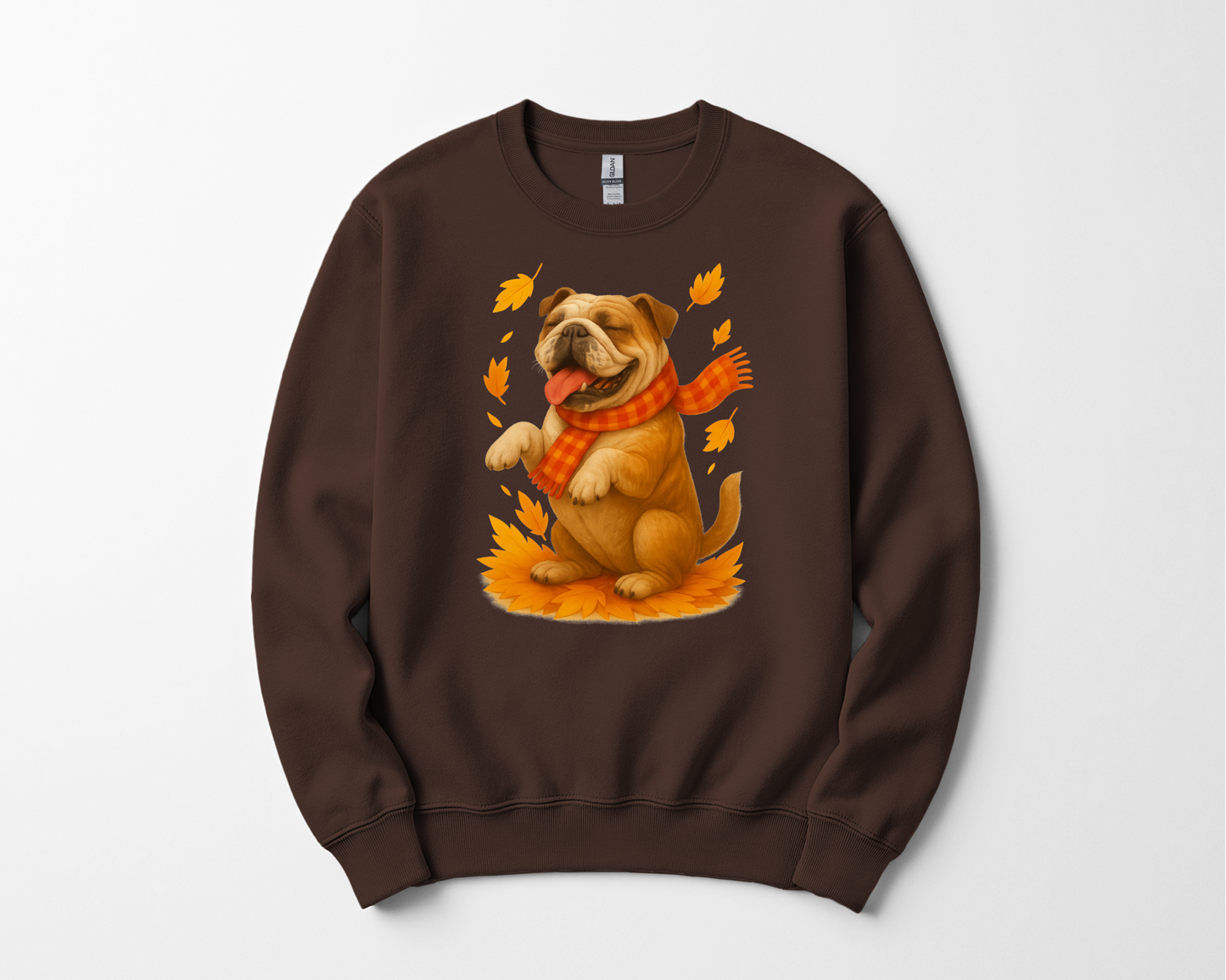 Bulldog Autumn Shirt, Dog Lover Fall Sweater, Cozy Pet Apparel, Cute Dog Seasonal Gift, Bulldog Autumn Wear, Fall Dog Fashion
