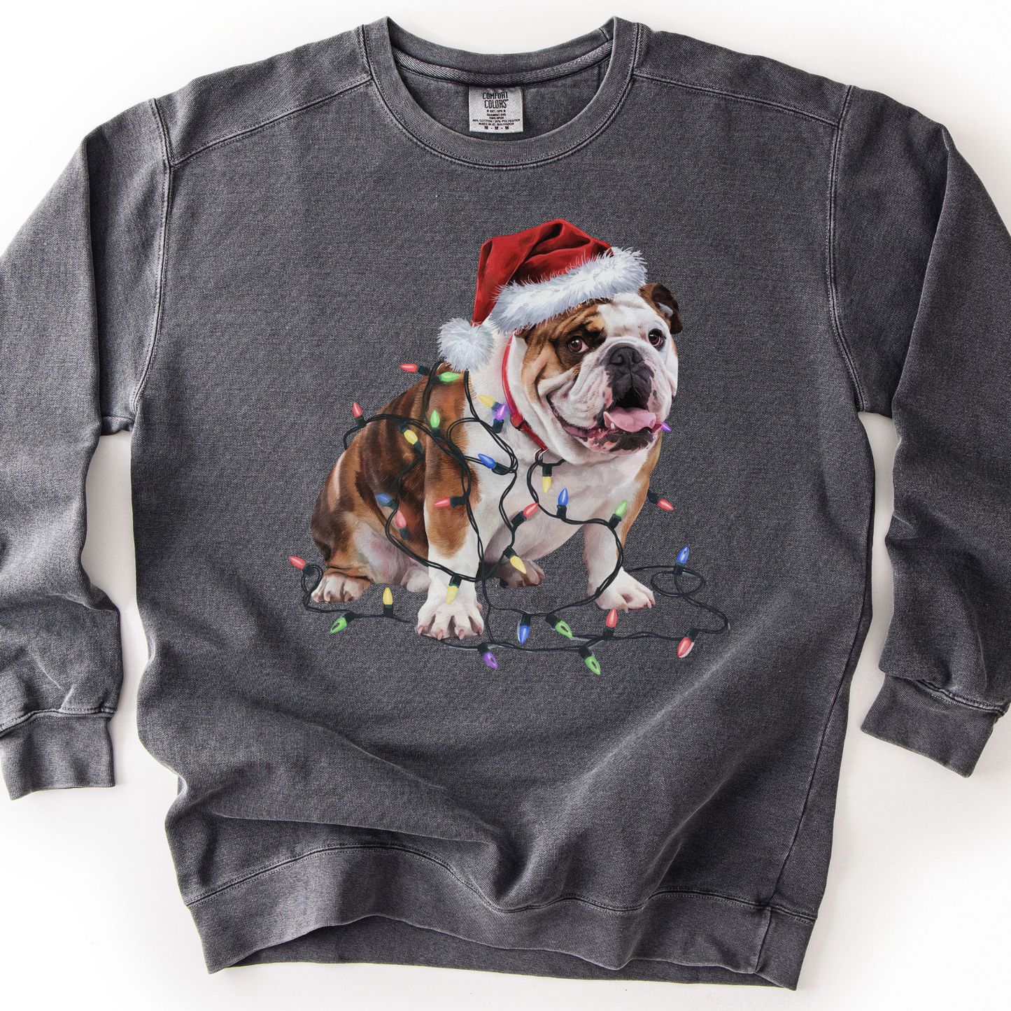 Bulldog Christmas Lights Sweatshirt