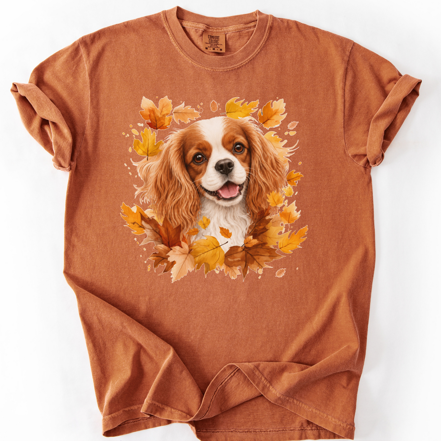 Blenheim Cavalier Fall Shirt, Autumn Dog Mom Comfort Colors Tee