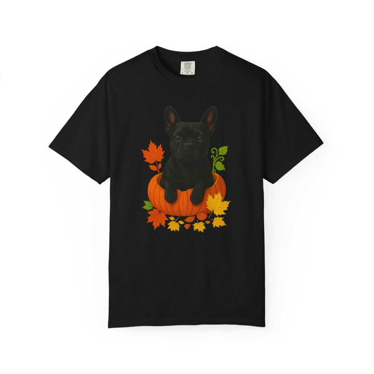 French Bulldog in Pumpkin Fall Shirt, Cute Autumn Frenchie Tee for Dog Moms