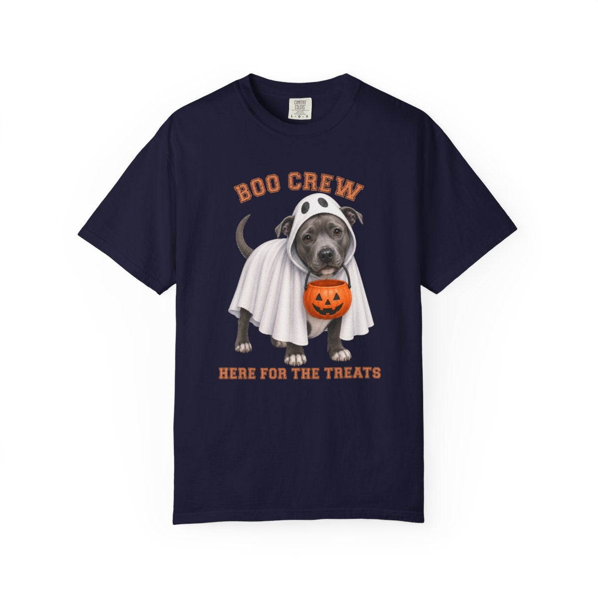 Pitbull Boo Crew Halloween Shirt, Here for the Treats Dog Mom Tee