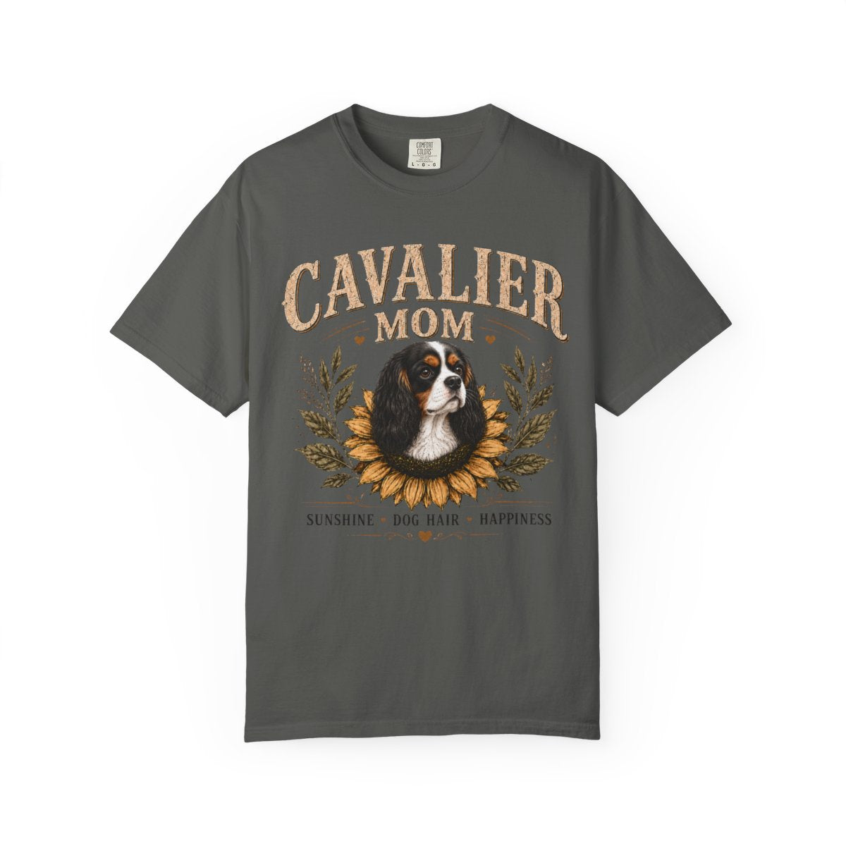 Tricolor Cavalier Mom Shirt, Cavalier King Charles Spaniel Tee, Sunflower Dog Lover Gift