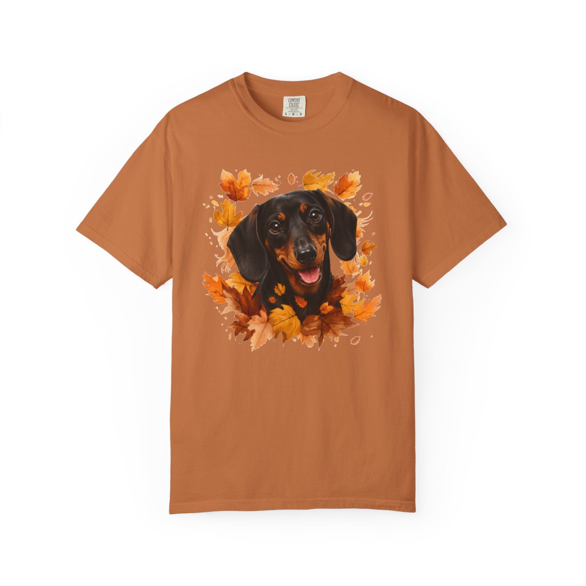 Black & Tan Dachshund Fall Shirt, Autumn Dog Mom Comfort Colors Tee