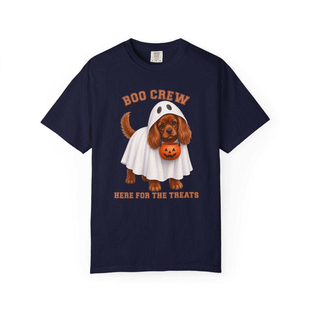 Ruby Cavalier Boo Crew Halloween Shirt, Here for the Treats Dog Mom Tee